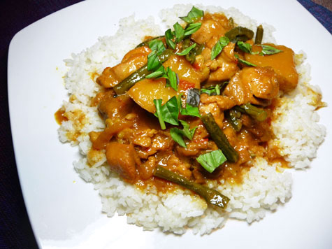 Coconut rice with Chicken Curry