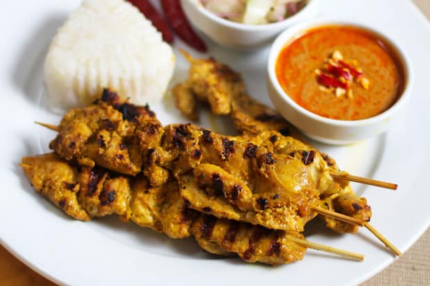 Malaysian Chicken Satay with Peanut Sauce