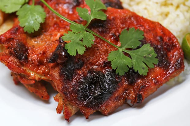 Tandoori-Style Oven-Baked Chicken with Cucumber Raita