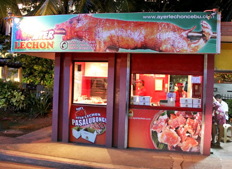 Ayer Lechon stand in Cebu
