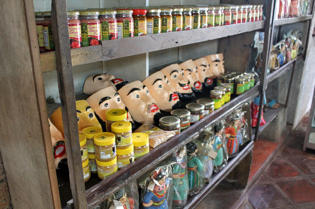 Take-home delicacies and papier mâché masks