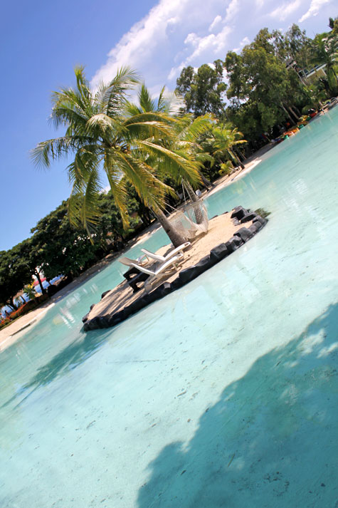 Man-made island at Plantation Bay