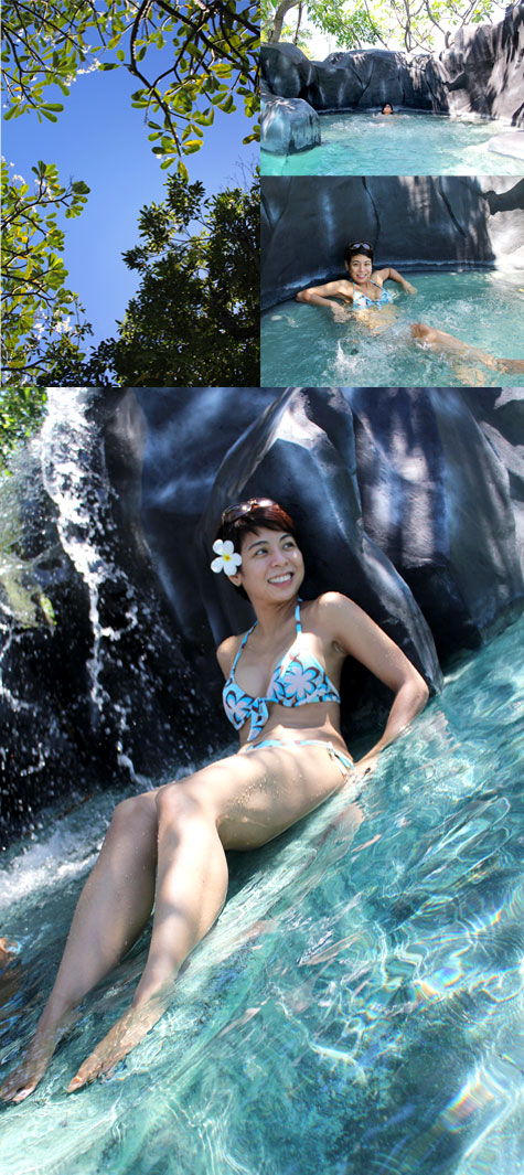 Ren enjoying the pool at Plantation Bay in Cebu