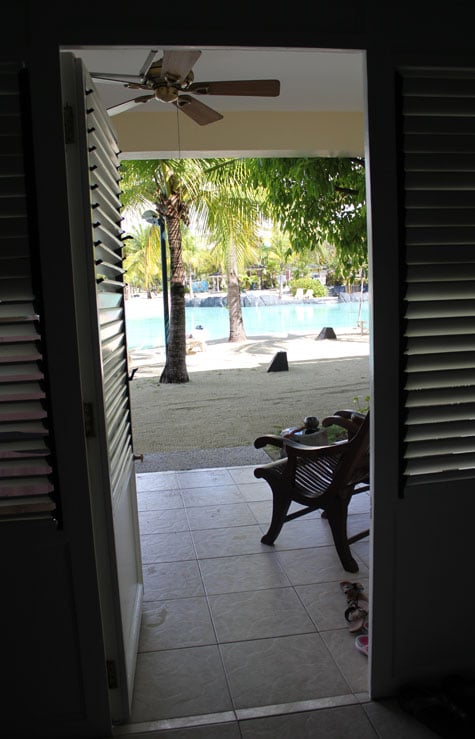 View from inside the room at Plantation Bay in Cebu