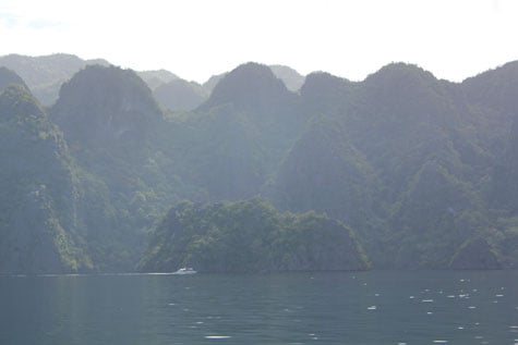 Kayangan Lake limestone cliffs