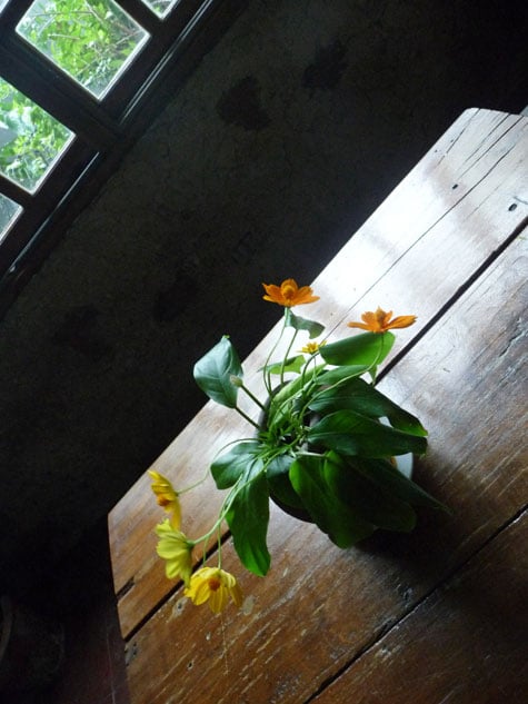 Flowers on a table at Kainan sa Dalampasigan