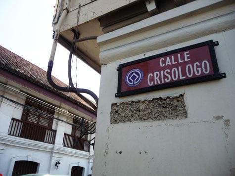 Calle Crisologo sign