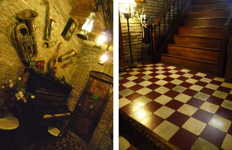 Checkerboard floor of Grandpa's Inn