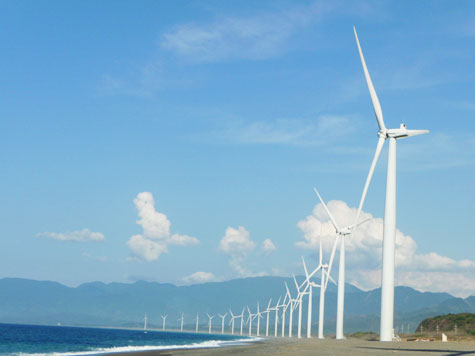 Row of Bangui Bay Windmills