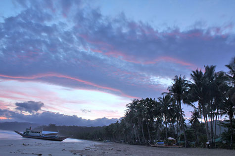 Delicate sunrise at Palawan beach