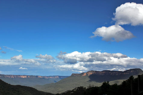 Beautiful weather atop Blue Mountains, New South Wales, Australia