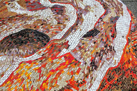 Mosaic tile art on street near Bondi Beach, Sydney, Australia