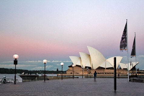 Stunning sunset view at Sydney Opera House
