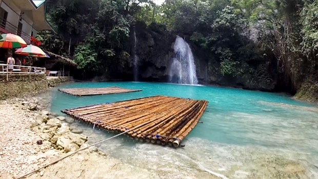 Getting a Massage at Kawasan Falls, Badian, Cebu, Philippines