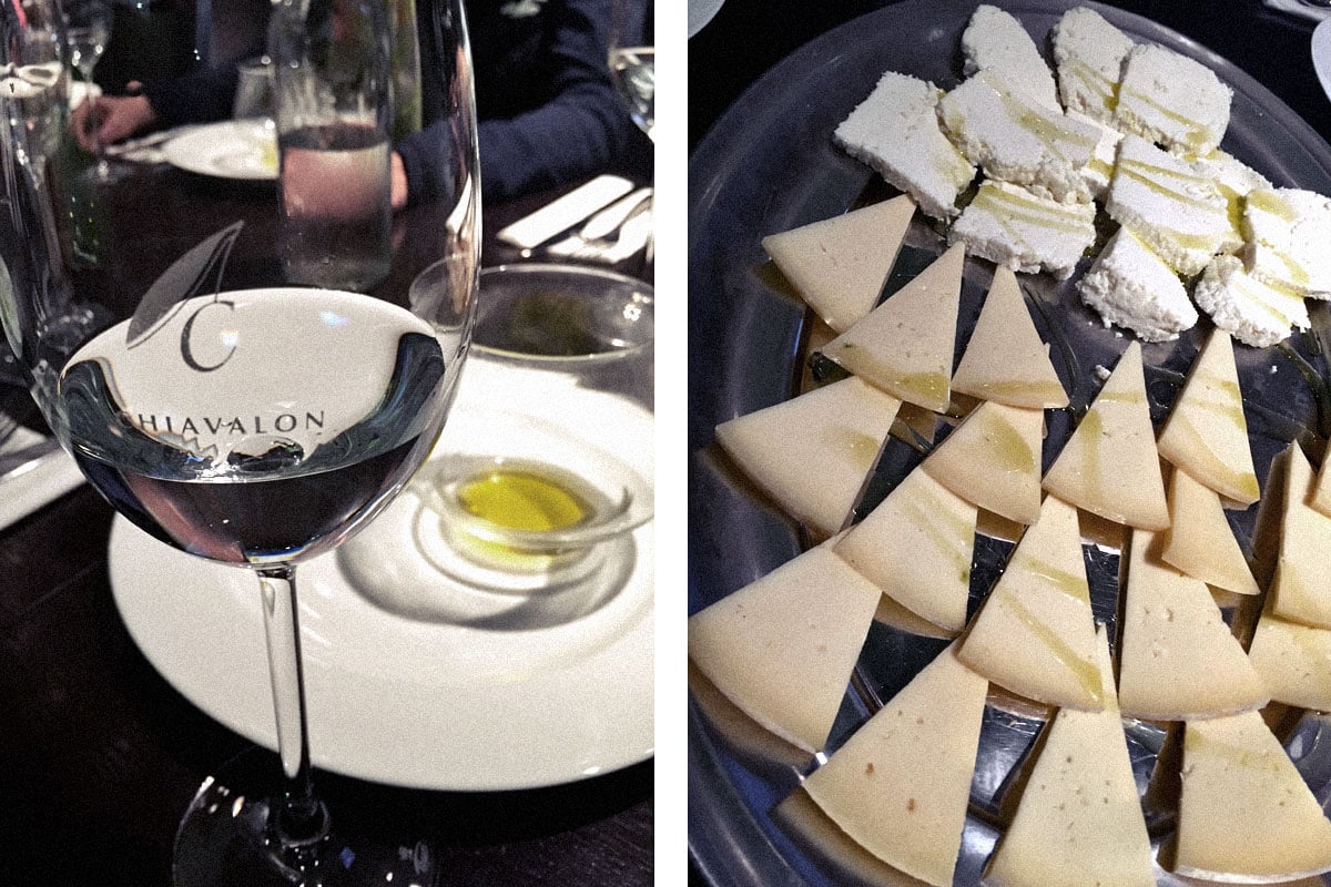 Chiavalon Olive Oil Estate, Croatia Platter of ricotta and hard cow's cheese