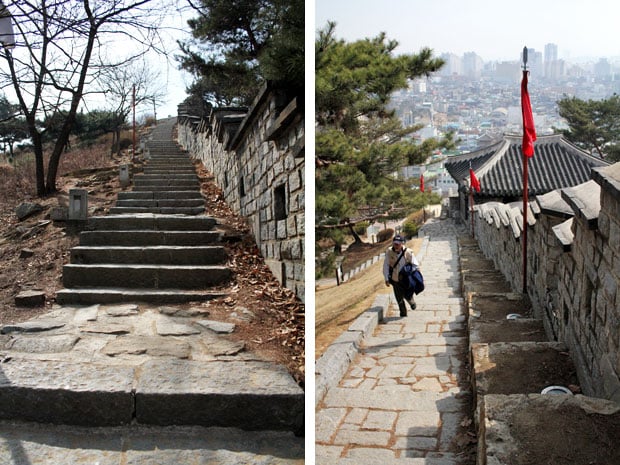 Climb Hwaseong Fortress Wall in Suwon, South Korea