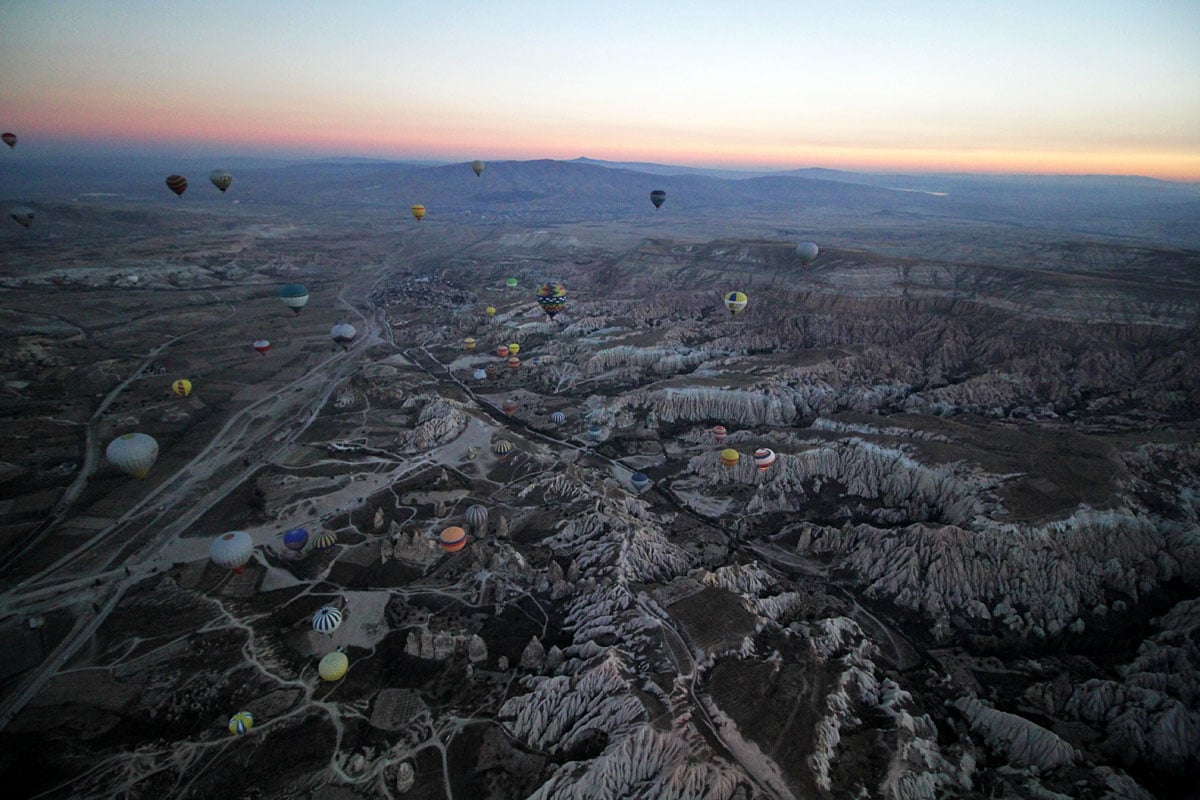 Watching the Sun Rise in a Hot Air Balloon with Cappadocia Voyager Balloons