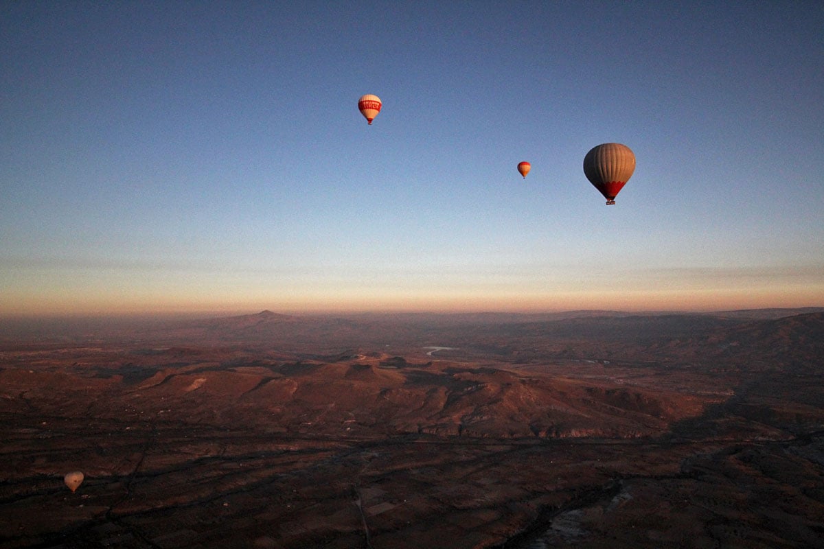 Watching the Sun Rise in a Hot Air Balloon with Cappadocia Voyager Balloons