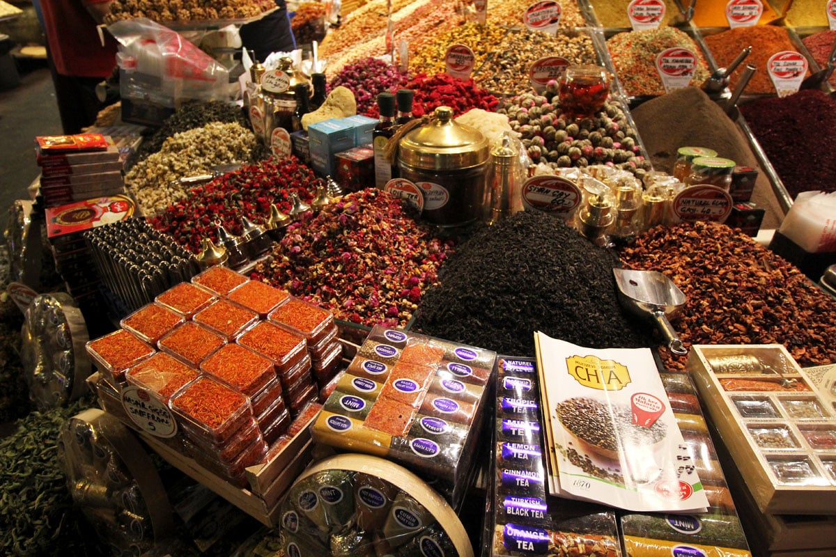 The Grand and Egyptian Spice Bazaars and Rustem Pasha Mosque in Istanbul, Turkey