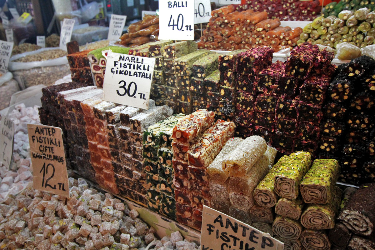 The Grand and Egyptian Spice Bazaars and Rustem Pasha Mosque in Istanbul, Turkey