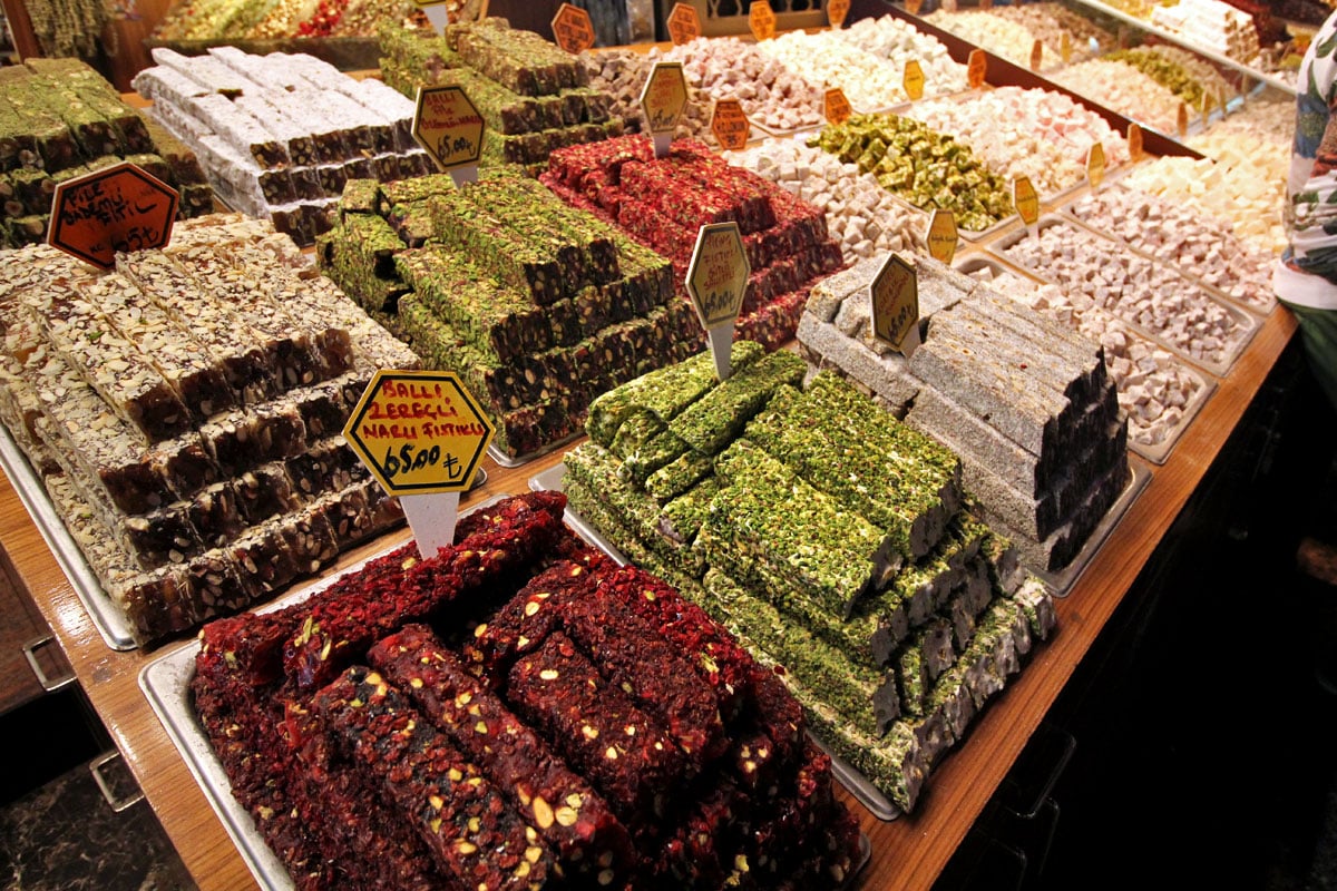 The Grand and Egyptian Spice Bazaars and Rustem Pasha Mosque in Istanbul, Turkey