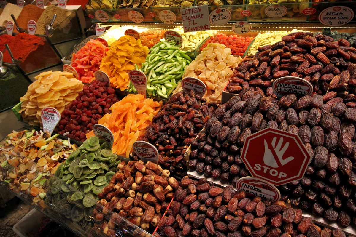 The Grand and Egyptian Spice Bazaars and Rustem Pasha Mosque in Istanbul, Turkey