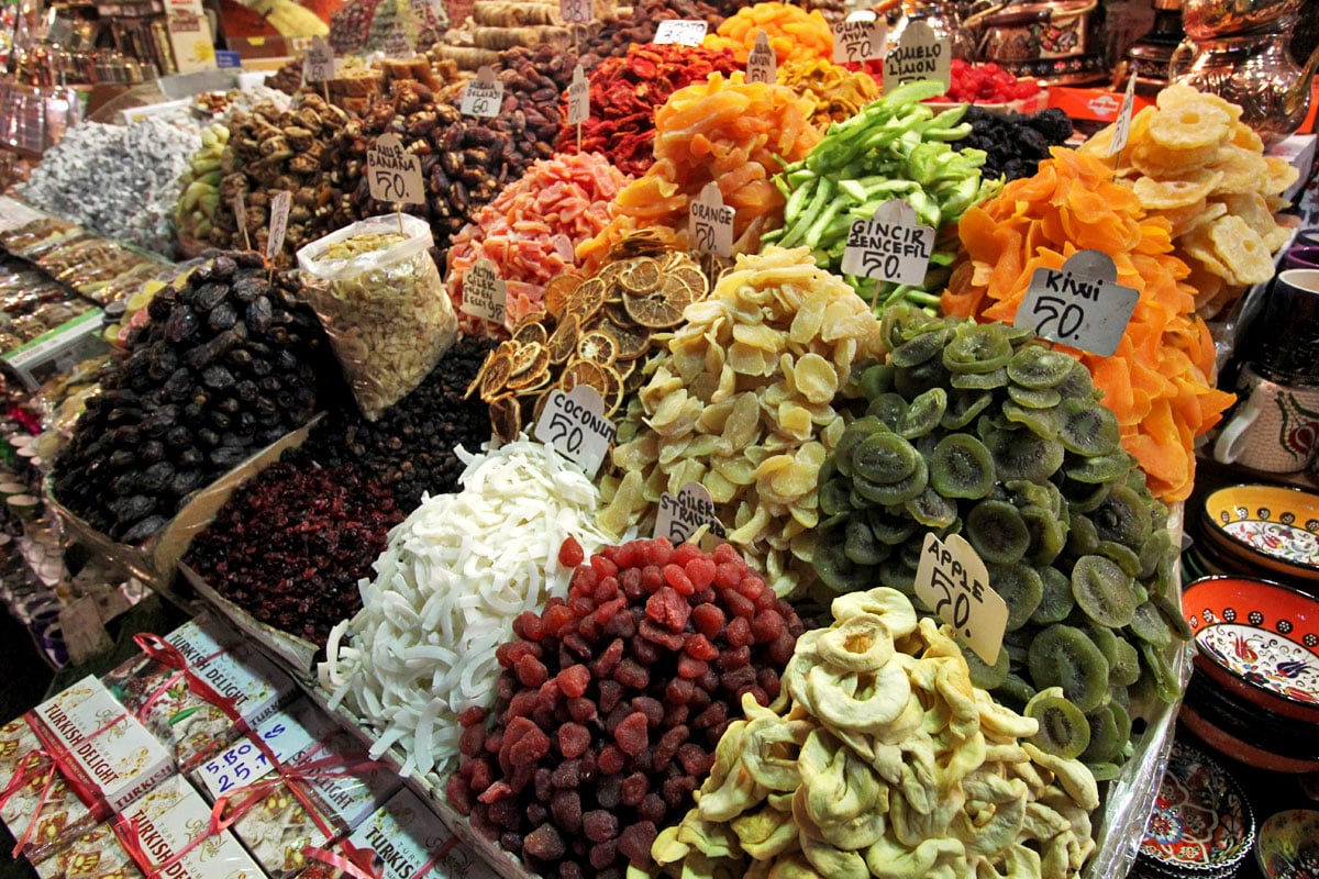 The Grand and Egyptian Spice Bazaars and Rustem Pasha Mosque in Istanbul, Turkey