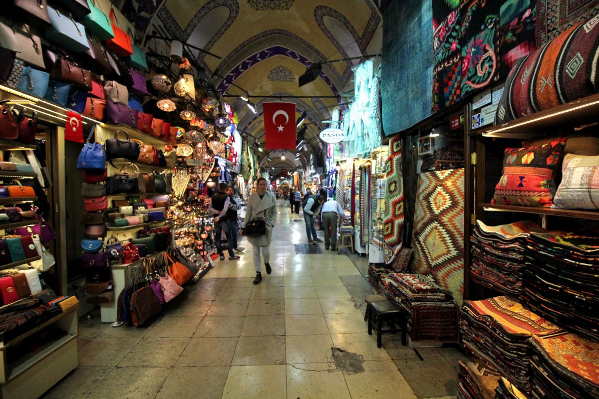 The Grand and Egyptian Spice Bazaars and Rustem Pasha Mosque in Istanbul, Turkey