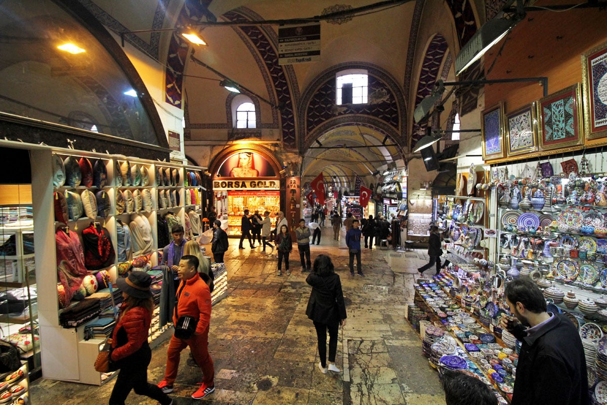 The Grand and Egyptian Spice Bazaars and Rustem Pasha Mosque in Istanbul, Turkey