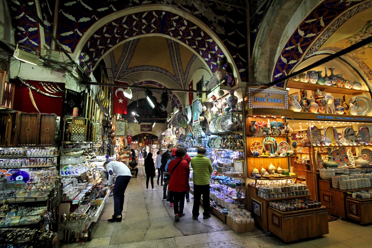 The Grand and Egyptian Spice Bazaars and Rustem Pasha Mosque in Istanbul, Turkey