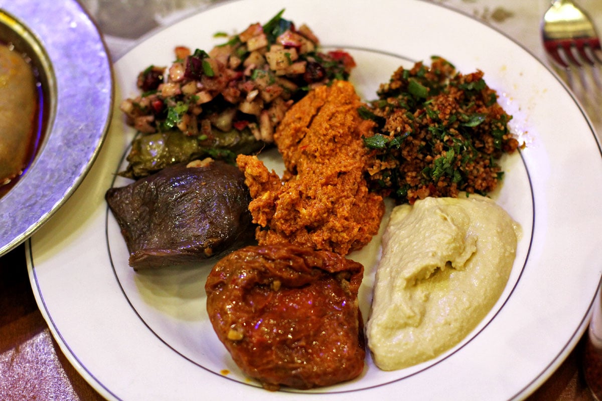 Turkish dishes at a restaurant in Istanbul