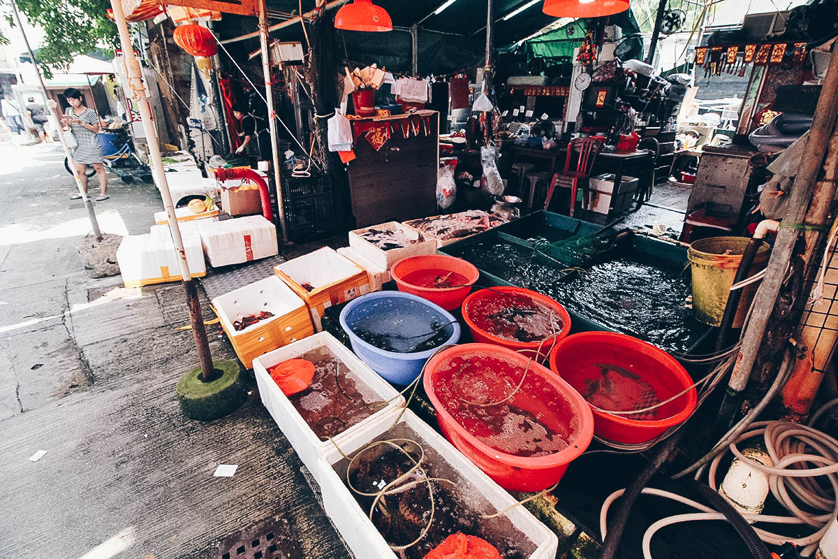 A Cable Car, a Giant Buddha, and a Streetful of Seafood on Lantau Island, Hong Kong