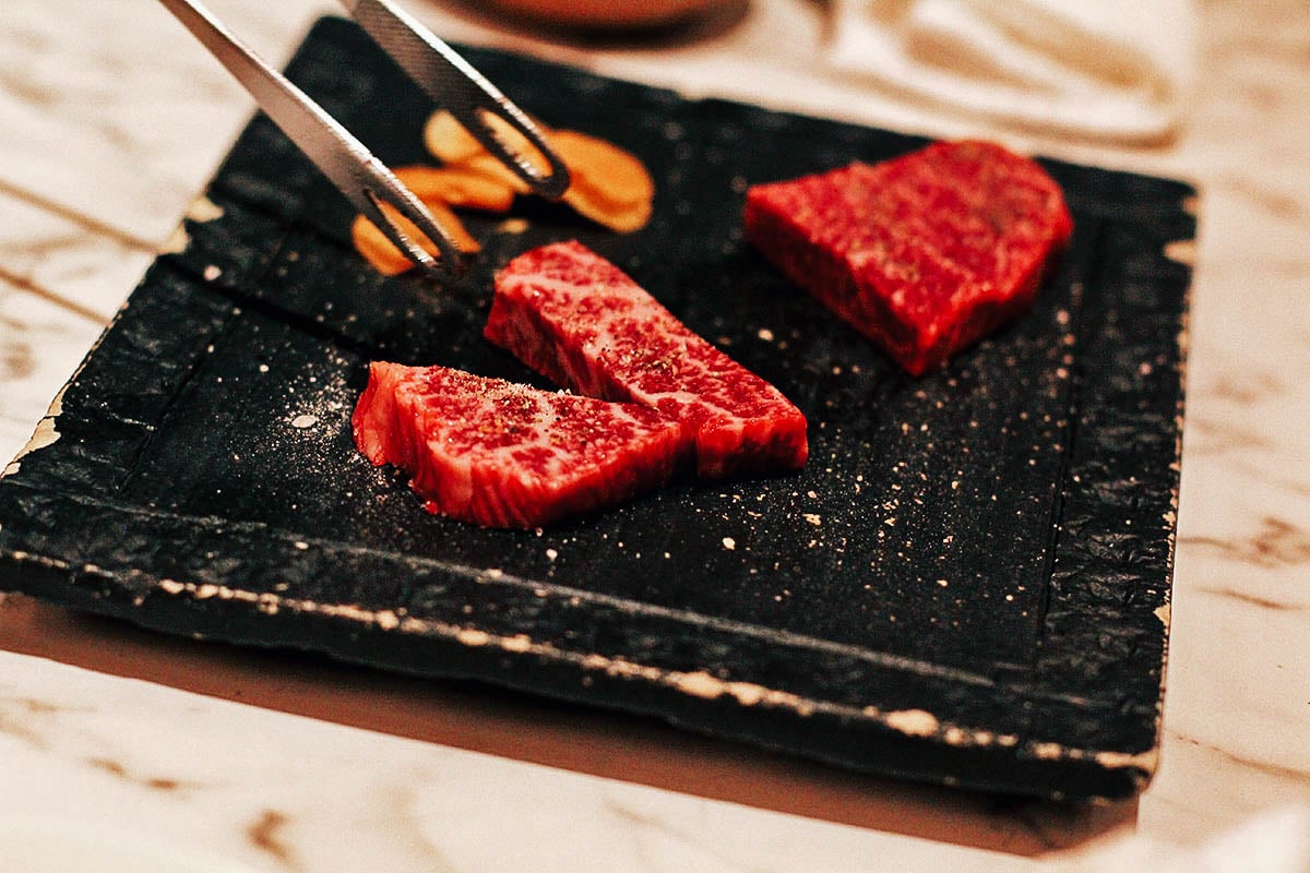 Kobe beef at Tsurugyu in Osaka, Japan