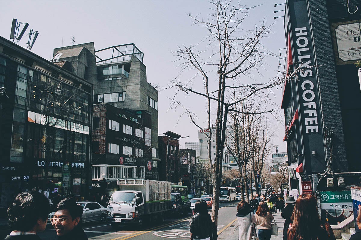 Insadong, Myeongdong, and Hongdae in Seoul, South Korea