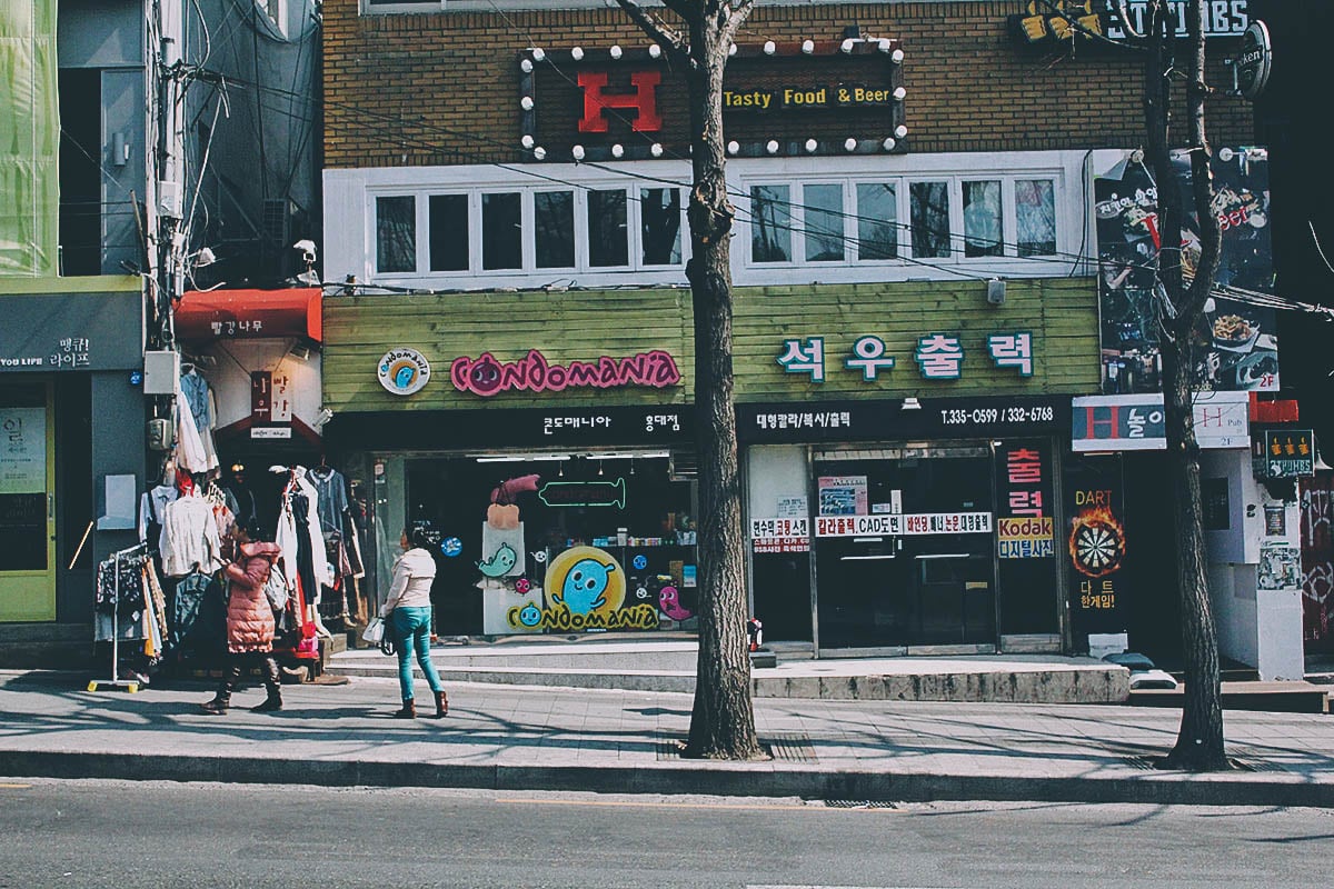 Insadong, Myeongdong, and Hongdae in Seoul, South Korea