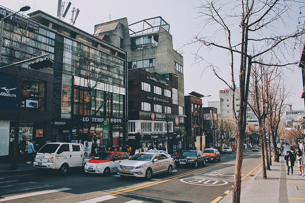 Insadong, Myeongdong, and Hongdae in Seoul, South Korea