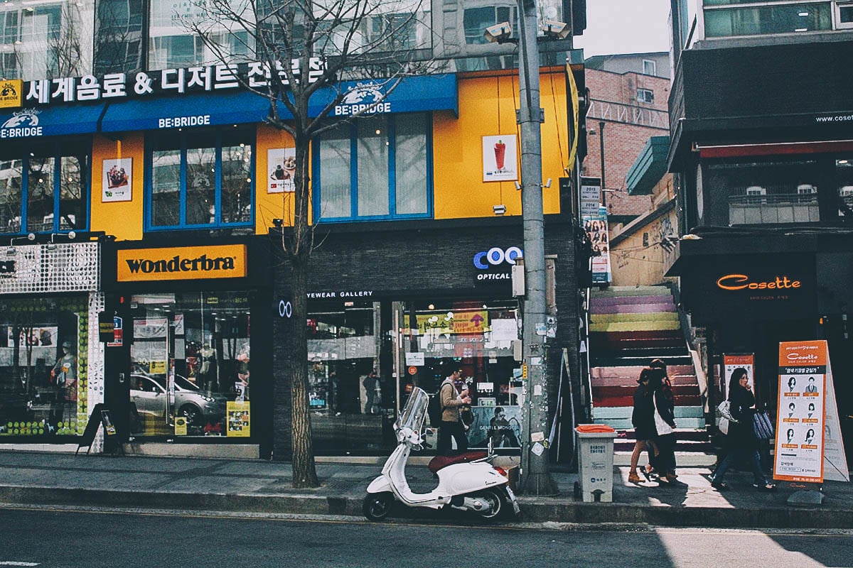 Insadong, Myeongdong, and Hongdae in Seoul, South Korea