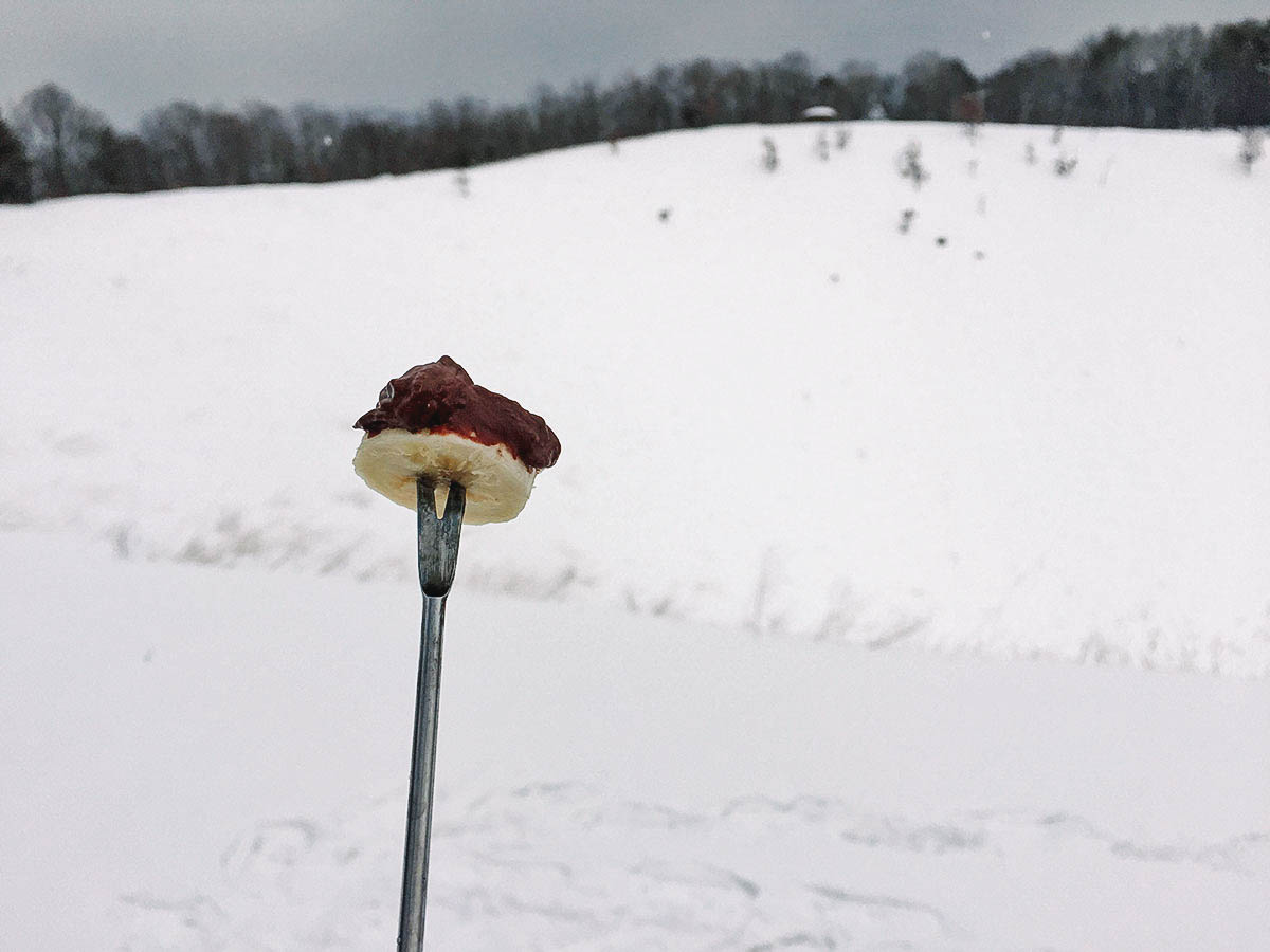 Snowshoe Walking to a Volcano's Crater in Toyooka, Hyōgo, Japan