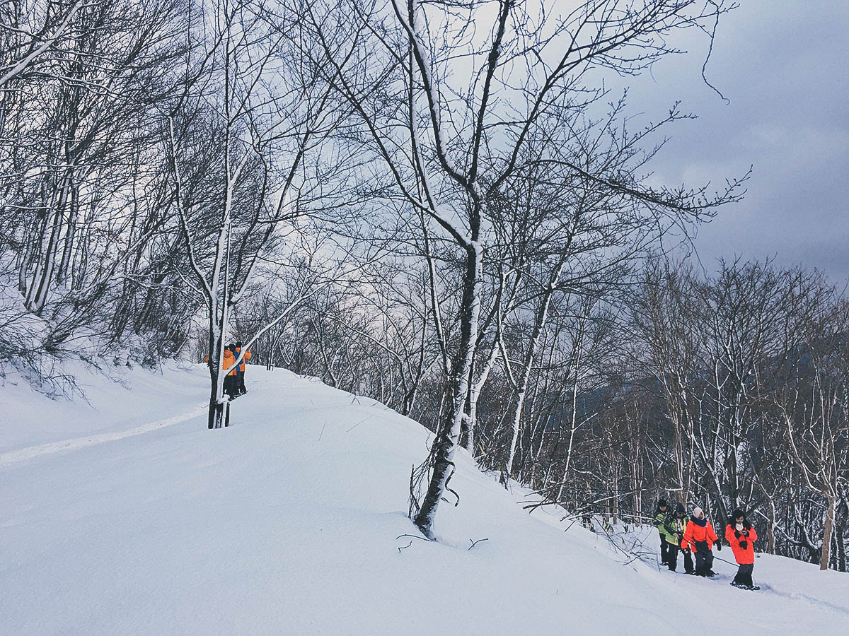 Snowshoe Walking to a Volcano's Crater in Toyooka, Hyōgo, Japan