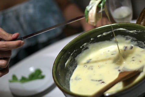 Valentine’s Day Truffled Cheese and Mushroom Fondue