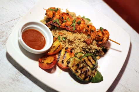 Grilled Harissa Shrimp and Couscous with Pine Nuts