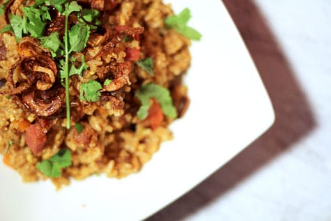 Thai-Style Curry Fried Rice with Crispy Shallots