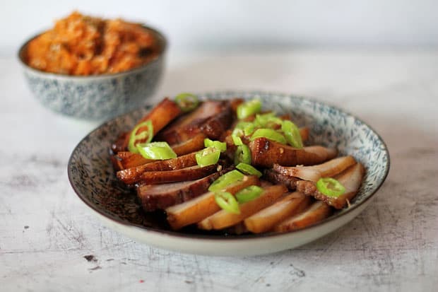 Smoked Chinese-Style Roast Pork with Kimchi Fried Rice