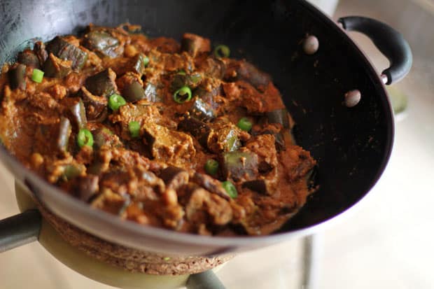 Smoked Eggplant, Mushroom and Chickpea Curry with Fluffy Rice