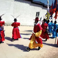 Changing of the guard at Gyeongbokgung, Seoul, South Korea