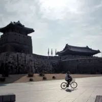 Climb Hwaseong Fortress Wall in Suwon, South Korea