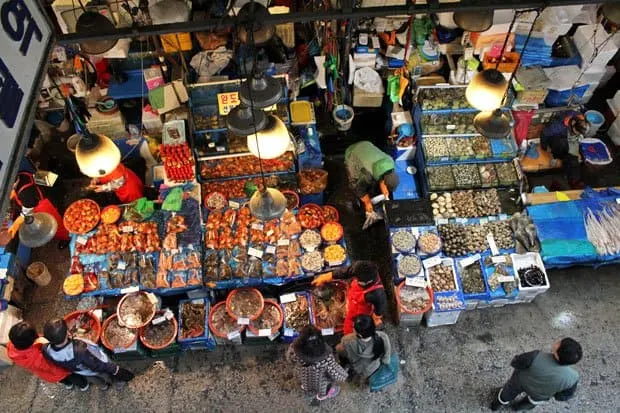 Braving Sannakji at Noryangjin Fish Market, Seoul, South Korea