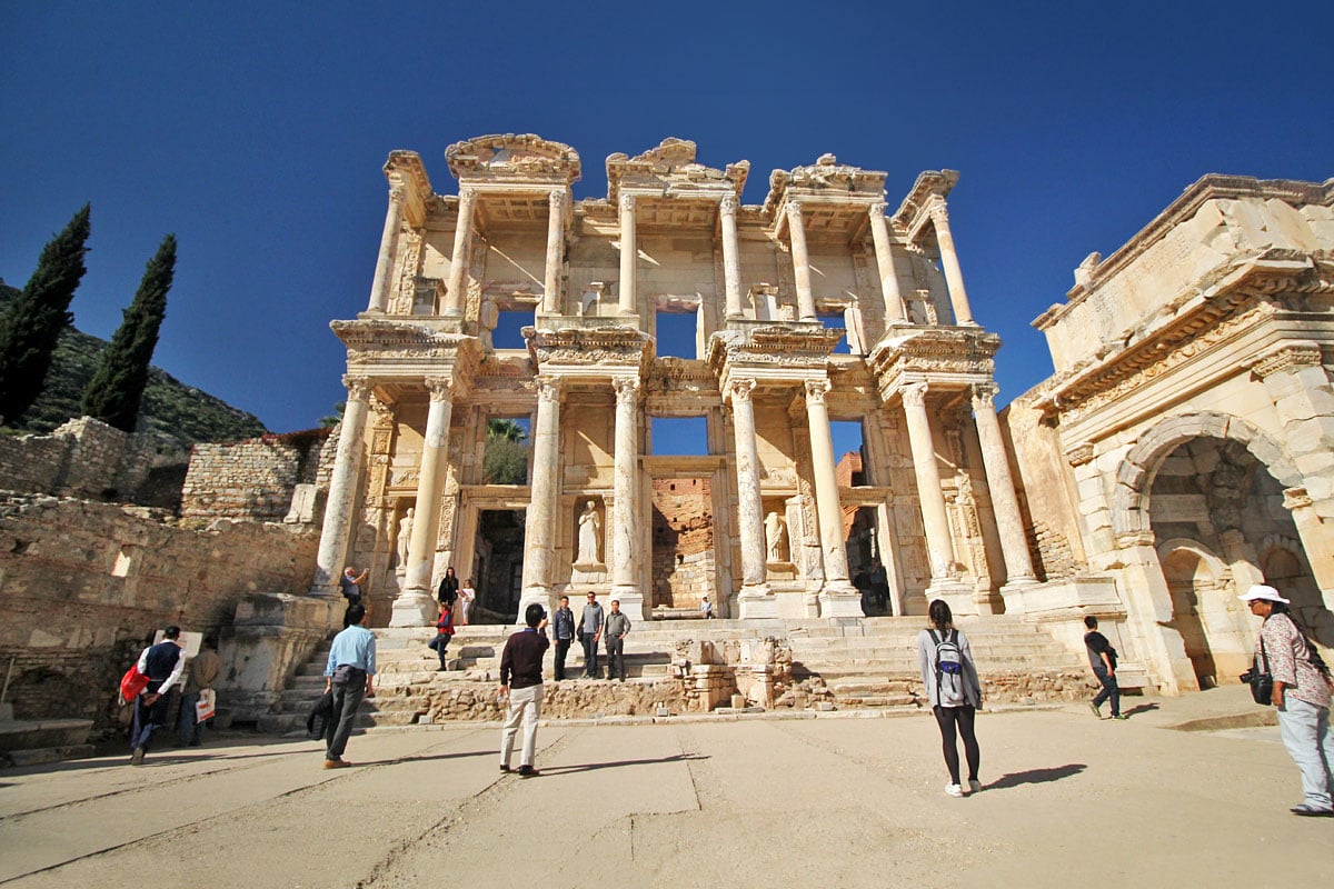 Tourists by the Boatful at Ephesus, an Ancient City in Selçuk, Turkey