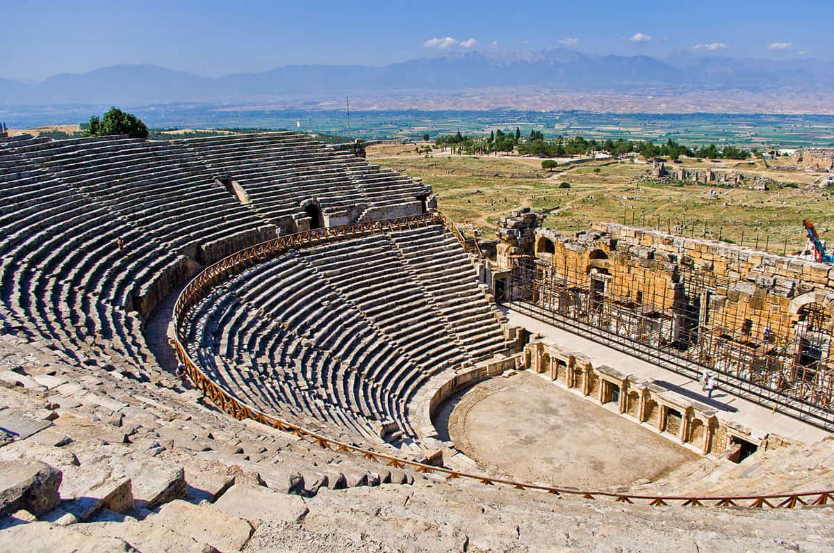 Hierapolis Archaeological Park and the Calcium Travertines of Pamukkale, Turkey