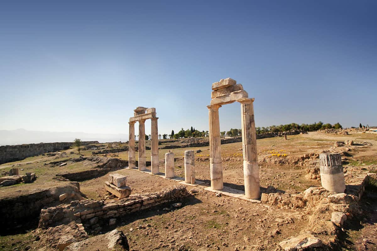 Hierapolis Archaeological Park and the Calcium Travertines of Pamukkale, Turkey